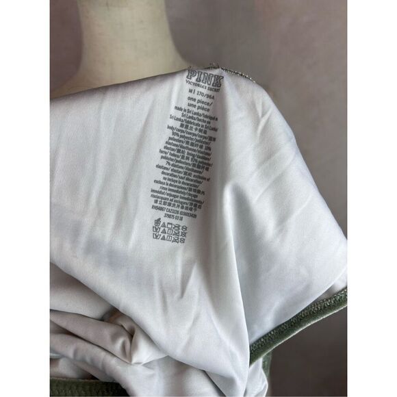 Victoria’s Secret Pink Velvet One Piece Cut Out Swim Green Size Medium - Picture 7 of 9